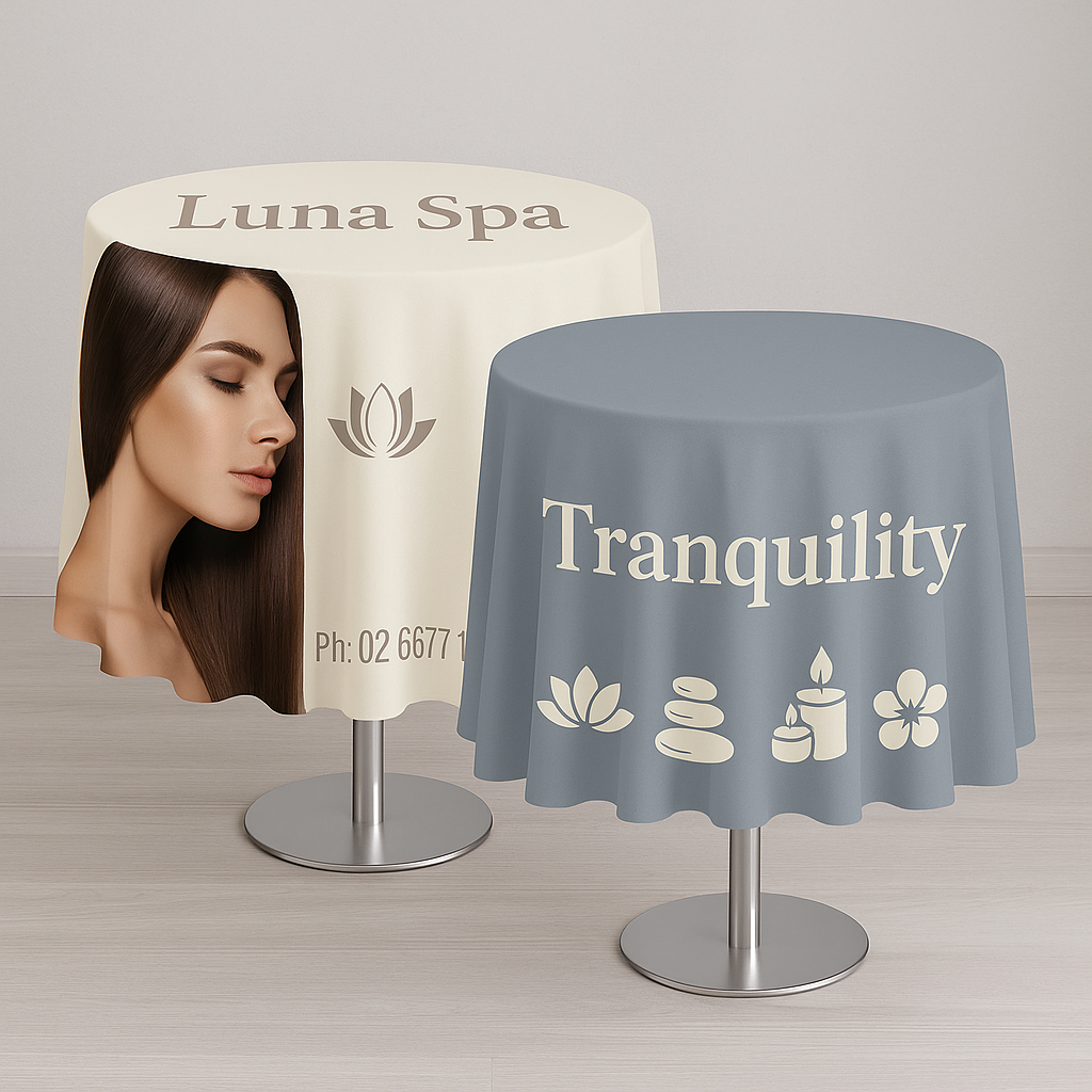 Round Table Throws Table Throws Vivid Ads Small - 760mm Diameter Semi Drop - 375mm H