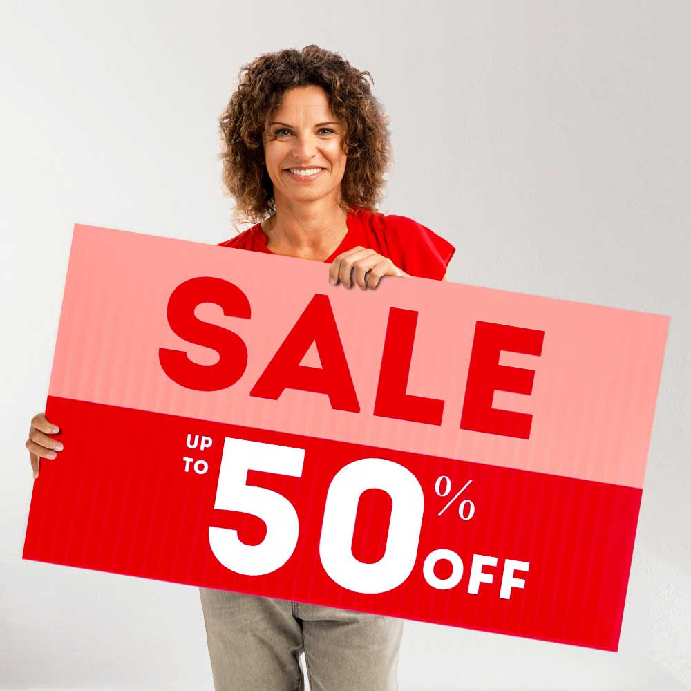 100 x Corflute Signs / With eyelets / Single Sided (600mm W x 900mm H x 5mm) Rigid Signs VividAds Print Room