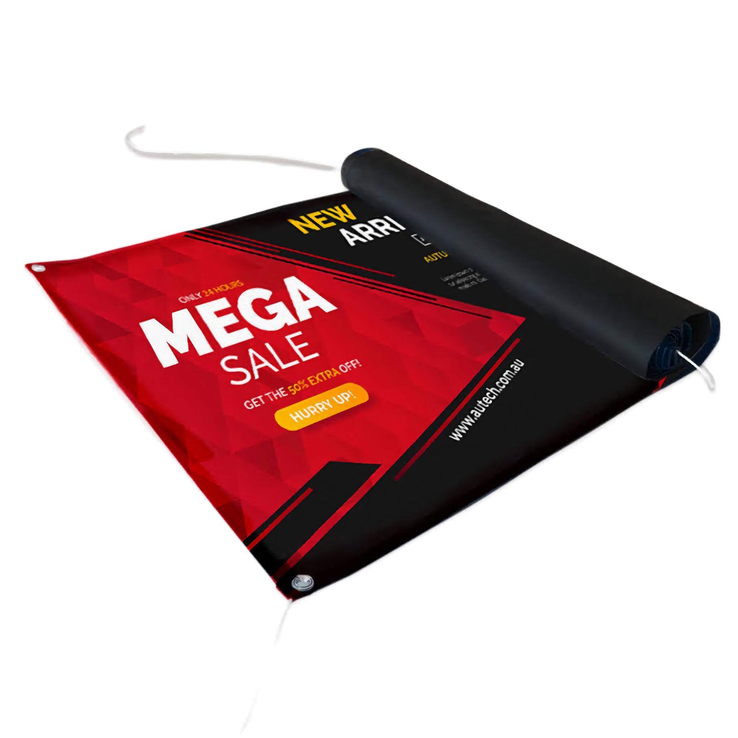 Custom Vinyl Banners Vinyl Banners Vivid Ads 910mm W x 520mm H Single Sided Hemmed Edges Only