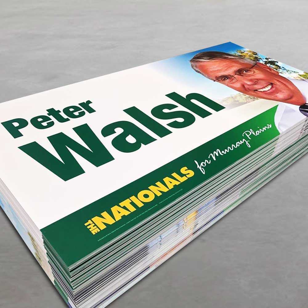 50 x Plastic Election Signs / Without Eyelets / Single Sided (594mm W x 841mm H x 3mm) Pack Rigid Signs VividAds Print Room   