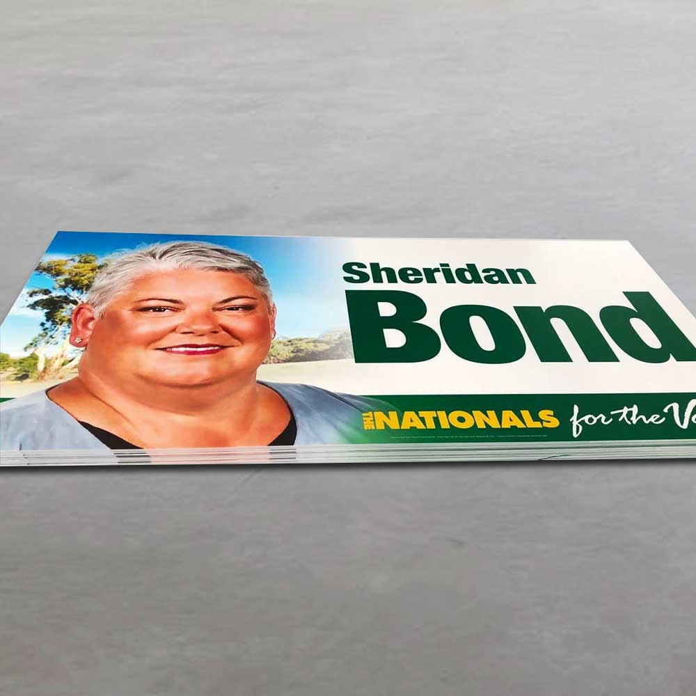 20 x Plastic Election Signs / Without Eyelets / Single Sided (600mm W x 900mm H x 3mm) Pack Rigid Signs VividAds Print Room   