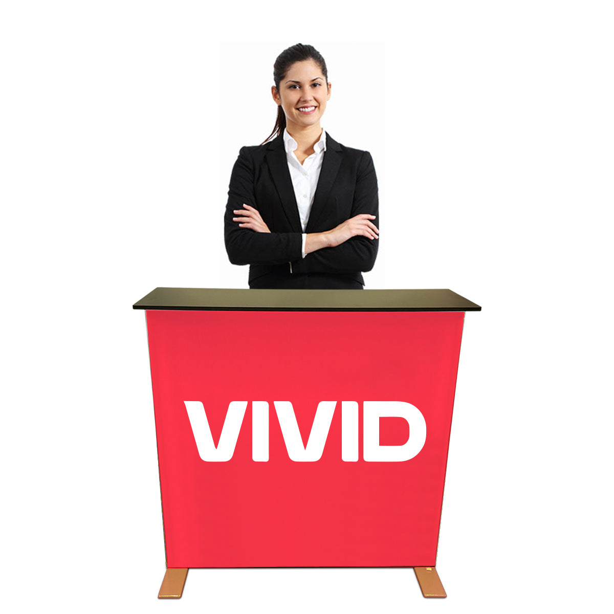 Pop Up SEG Counters Backlit Displays Vivid Ads Frame + Graphics + Carry bag Double Sided Print (Double Impact) 1000mm L x 1000mm H