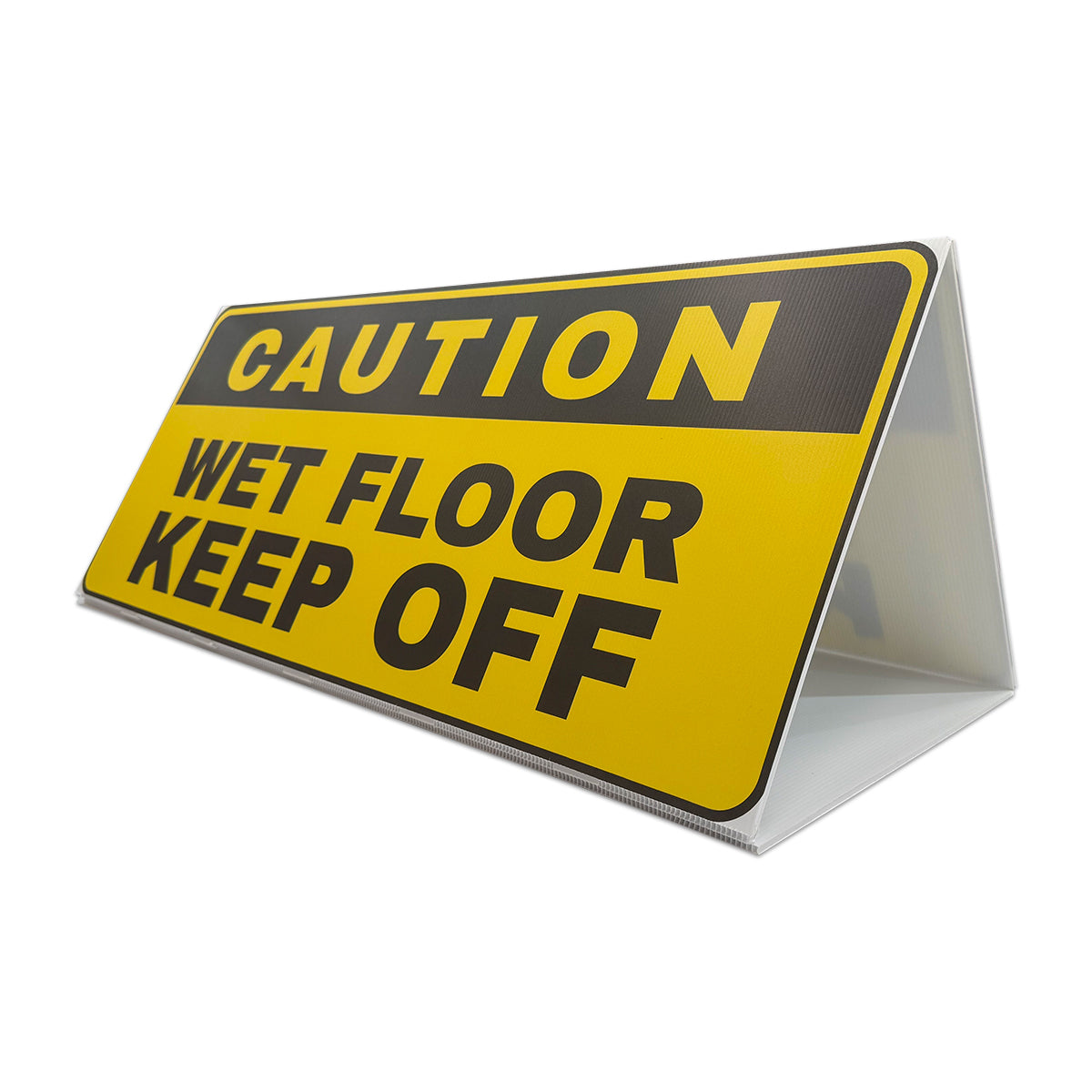 Triangle Safety Signs Rigid Signs Vivid Ads 900mm W x 400mm H ( Each side) Printed Two Faced Sides 5mm Corrugated Plastic Sheet