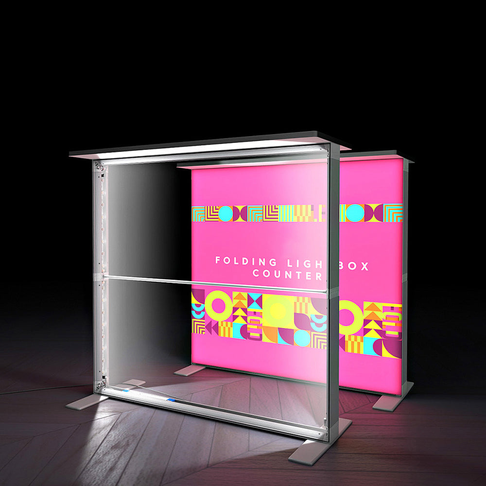 Pop Up SEG Counters Backlit Displays Vivid Ads
