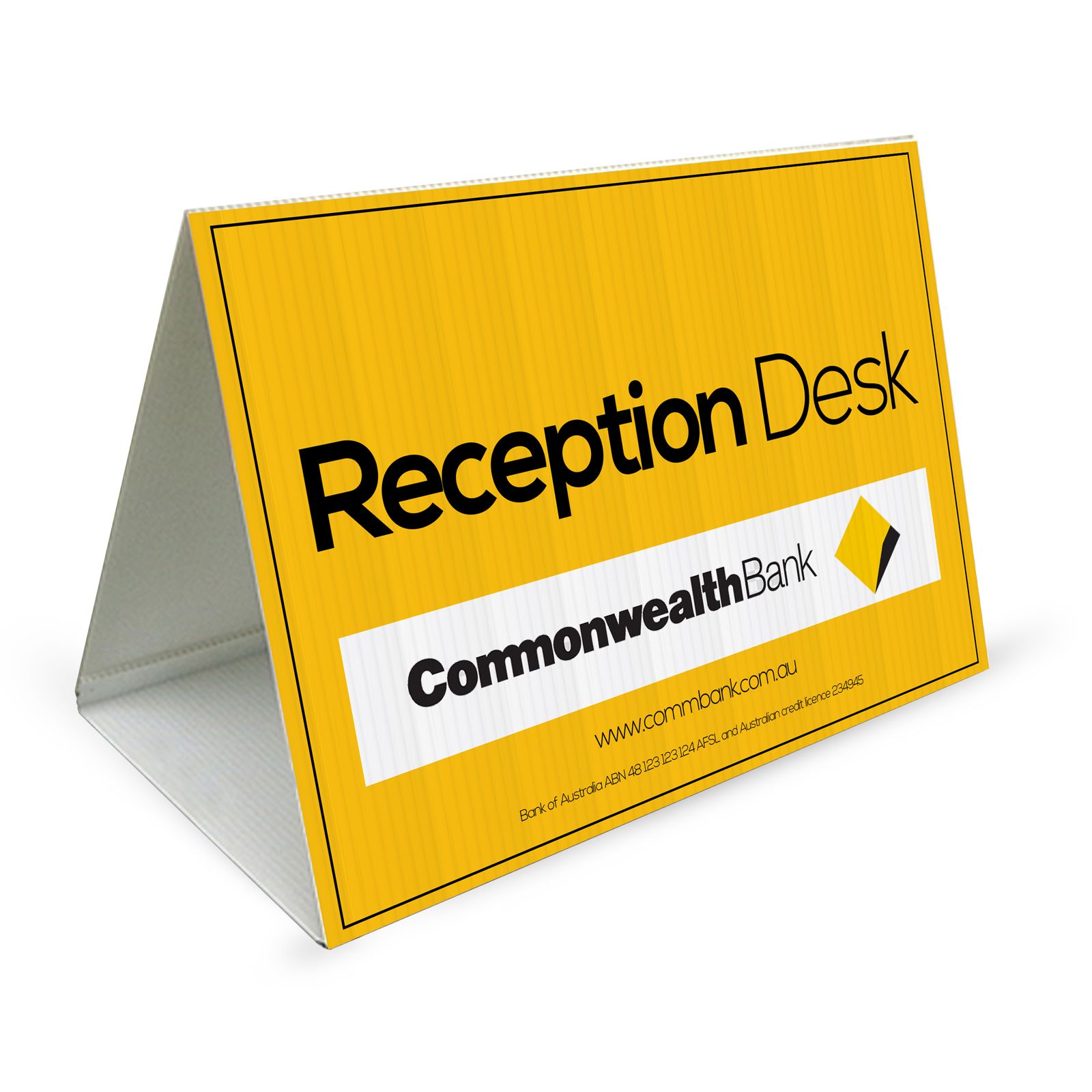 Triangle Roster Signs Rigid Signs Vivid Ads 900mm W x 380mm H (each side) Printed Two Faced Sides 5mm Corrugated Plastic Sheet