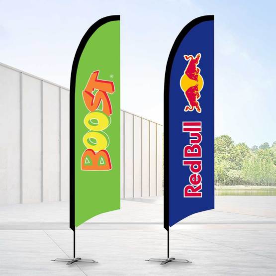 Replacement Fabric Flags Promotional Flags VividAds.com.au Bow Medium Single Sided