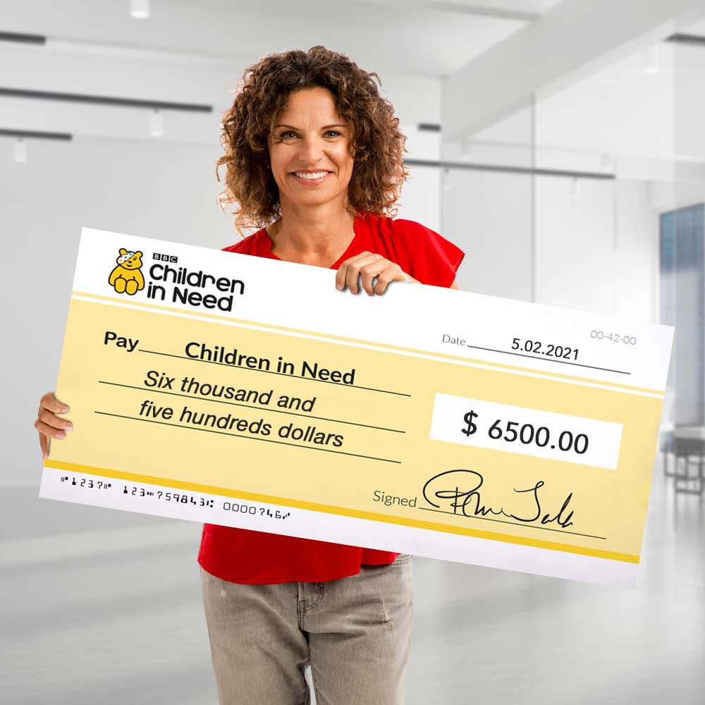 Giant Novelty Cheques Rigid Signs Vivid Ads 1000mm W x 450mm H (D#XNK83O2) (D#UAIC41B) Single Sided 5mm (Rigid Board)