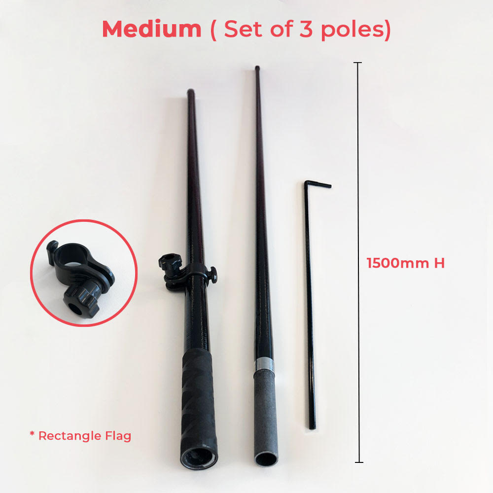 HW - Flag Poles And Accessories Promotional Flags Vivid Ads Rectangle-Medium Flag Pole (2500mm H) (No Printed Graphics Included)
