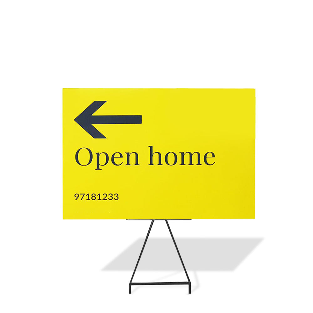 Real Estate Pointer Signs OPEN HOUSE SIGNS VividAds Print Room 600mm W x 450mm H  / Pack of 10 Signs Double Sided NOT INCLUDED with SIGNS (Sold Separately)
