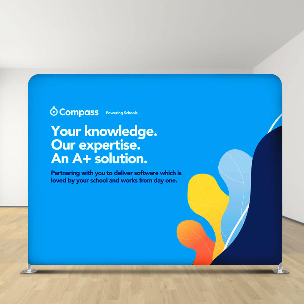 Straight Stretch Fabric Walls Slimline Displays Vivid Ads Frame + Fabric + Carry Bag 1980mm W x 2300mm H - SALE Single-Sided