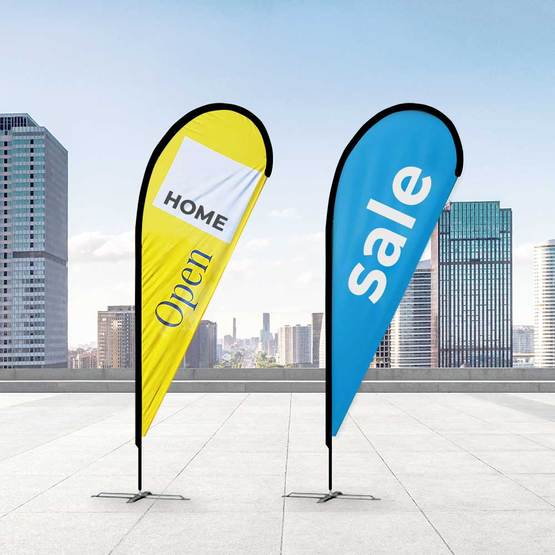 Replacement Fabric Flags Promotional Flags VividAds.com.au Teardrop Small Single Sided