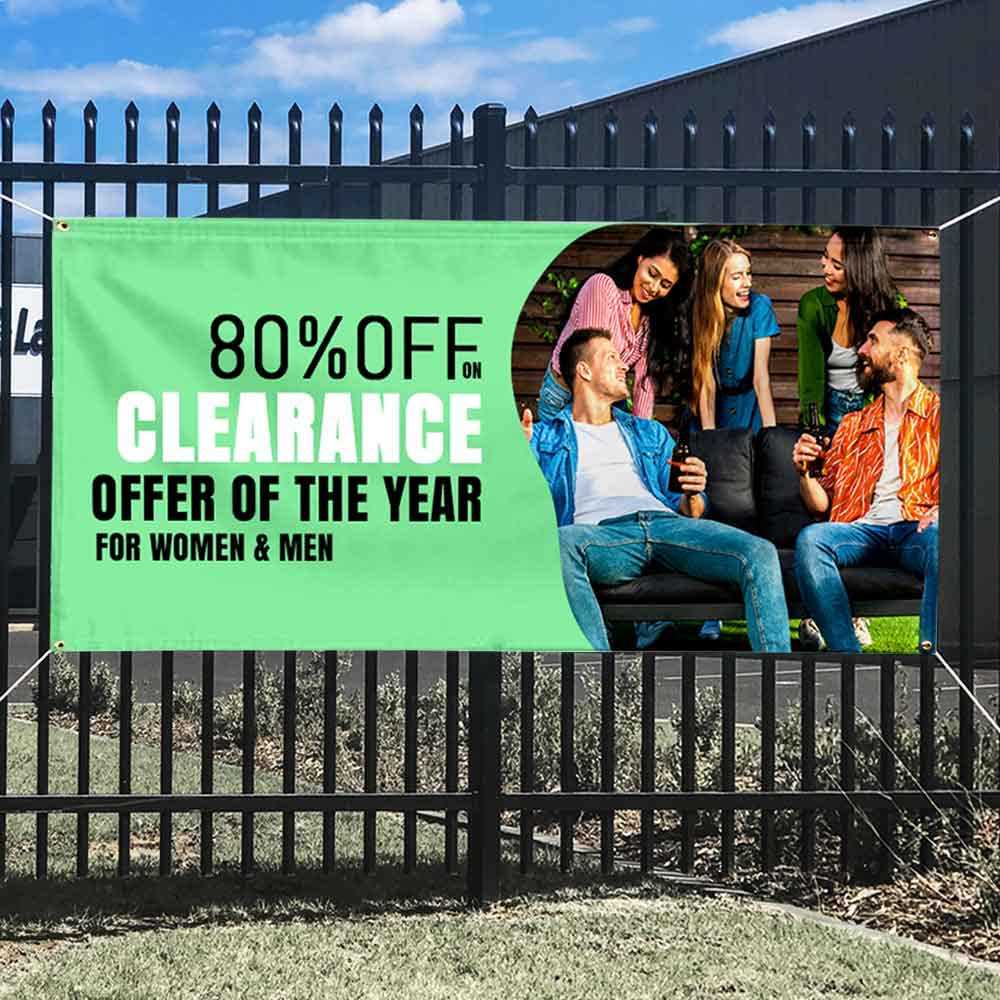 Custom Vinyl Banners Vinyl Banners Vivid Ads CUSTOM SIZES - NOT AVAILABLE (D#5FZ7PBW) Single Sided Hemmed Edges and Clear Eyelets