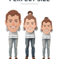 Big head cutout size guide A1 84cm A2 59cm A3 42cm