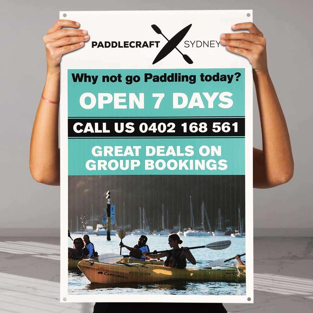 100 x Corflute Signs / With eyelets / Single Sided (600mm W x 900mm H x 5mm) Rigid Signs VividAds Print Room   