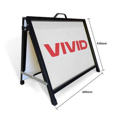 Printed Signs ONLY (A-Frame) A-Frame Signs Vivid Ads Single-Sided Printed Board 600mm W x 450mm H 5mm (Corflute Board)
