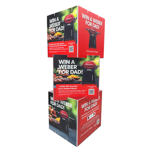 Stackable Cubes Stackable Corflute Cubes Vivid Ads 450mm L x 450mm W x 450mm H/ Cube 5mm - Corrugated Plastic Printed Four Face Sides