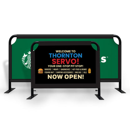 Sidewalk Cafe Barriers Cafe Barriers Vivid Ads Frame + Printed Graphics 1000mm W x 900mm H (Small) Double Sided Print