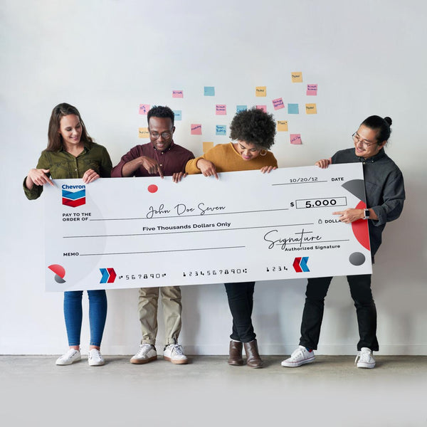 Giant Novelty Cheques Rigid Signs Vivid Ads