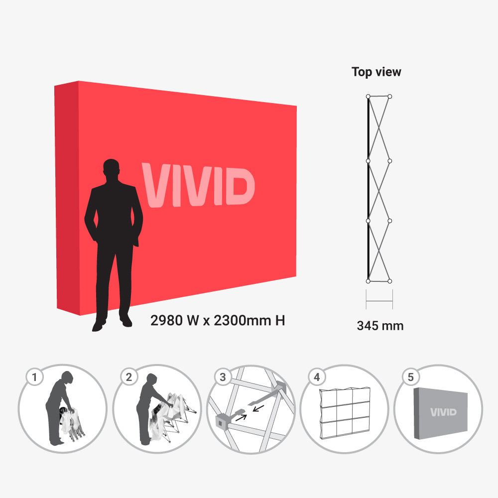 HW Frame - Velcro Popup Display Stretch Fabric Displays Vivid Ads