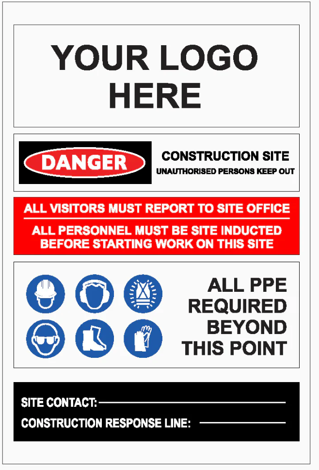 Builders Sign Example Construction Signs To Print Free Vector | Warning Safety Construction
