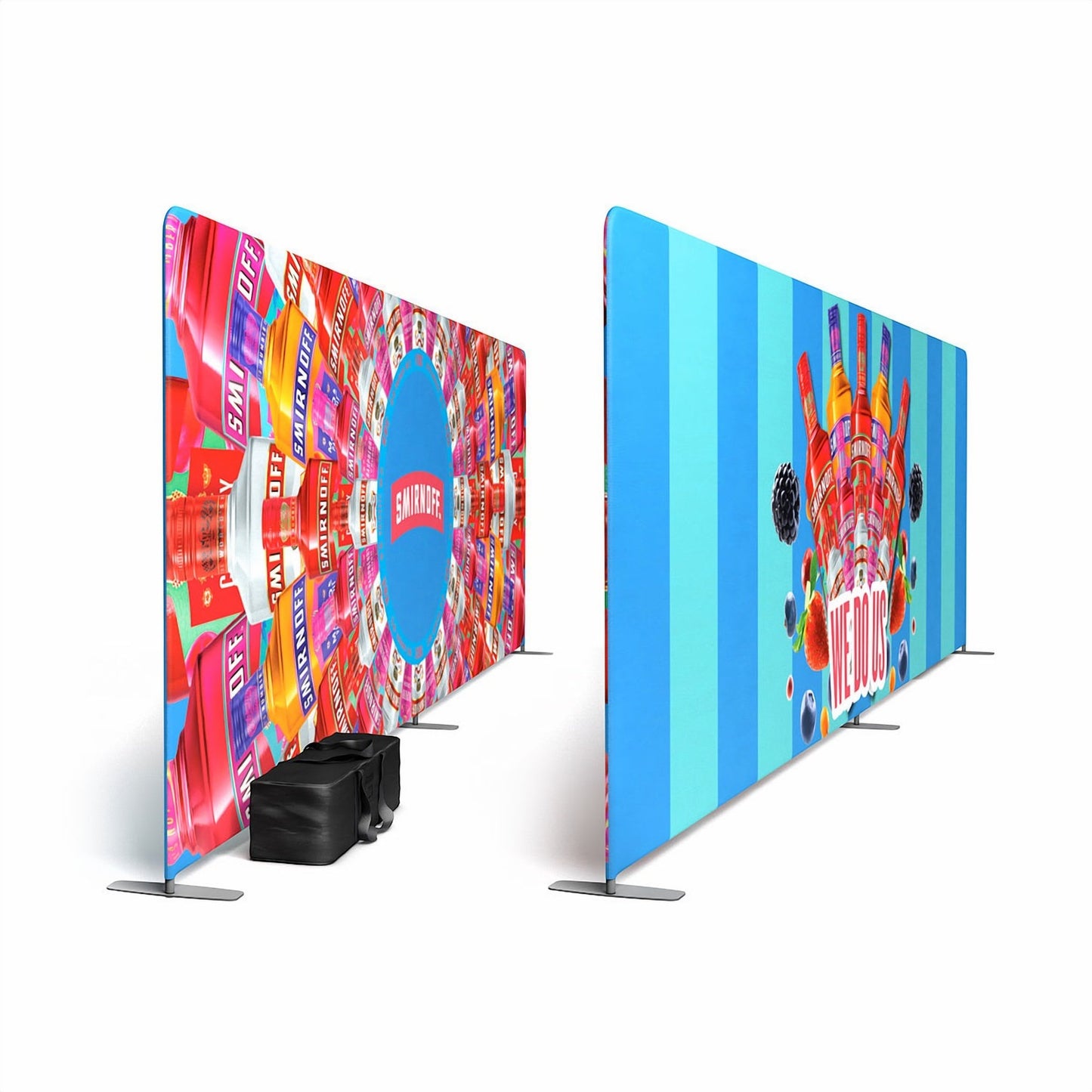 Straight Stretch Fabric Walls Slimline Displays Vivid Ads