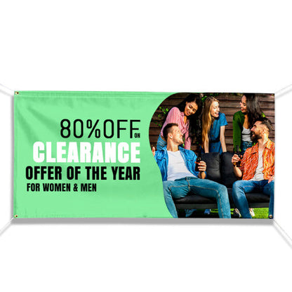 Vinyl Banners Deals Vinyl Banners VividAds Print Room 1 x 3000mm W x 1000mm H Single Sided Hemmed Edges with Ropes + Clear Eyelets