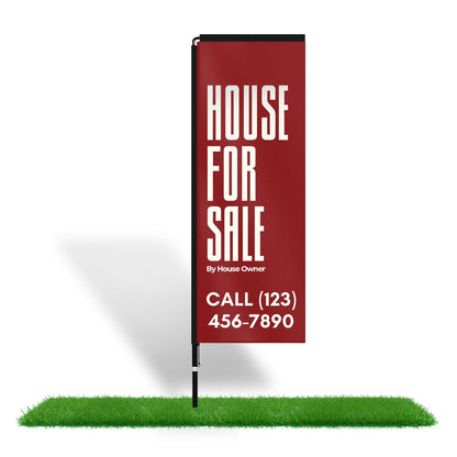 Rectangle Flags Promotional Flags Vivid Ads Small (1800mm H) Pole + Carry Bag Single-sided Ground Spike "included for free"