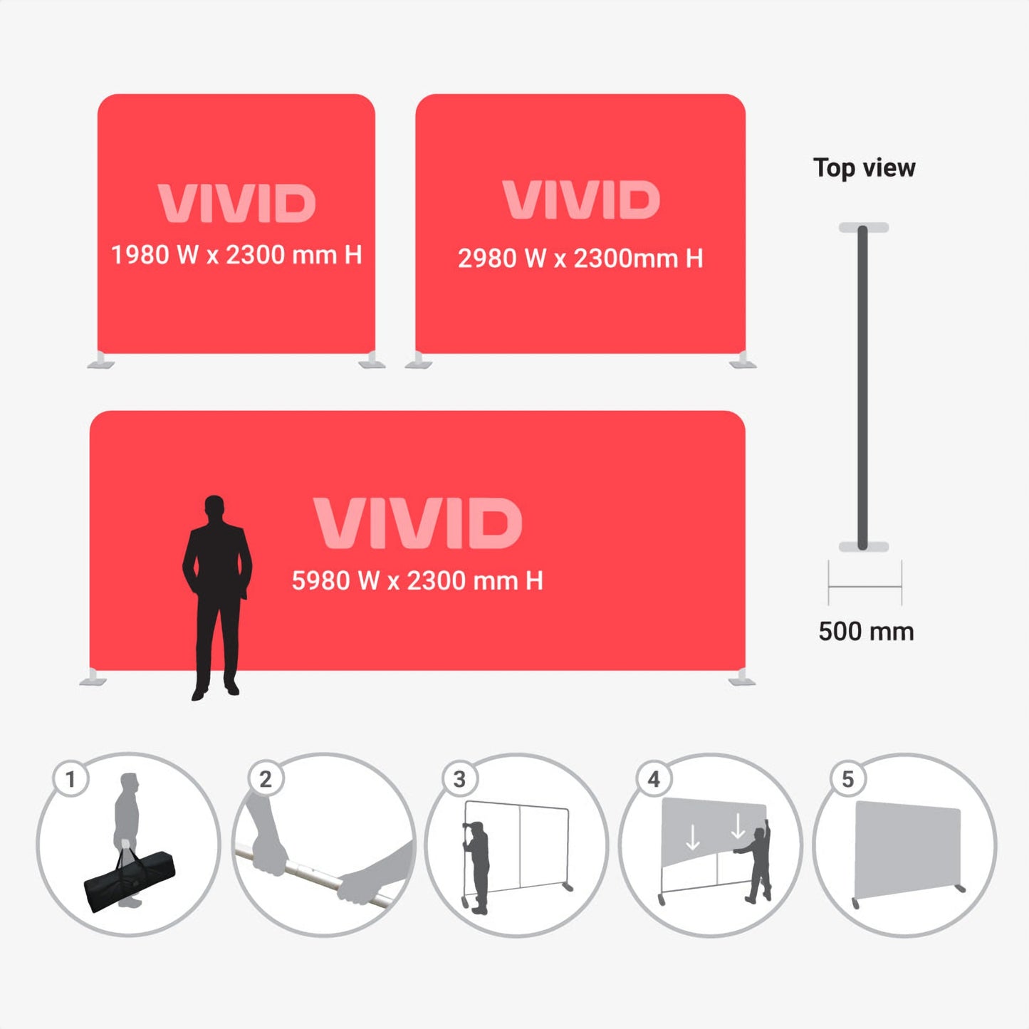 Straight Stretch Fabric Walls Slimline Displays Vivid Ads