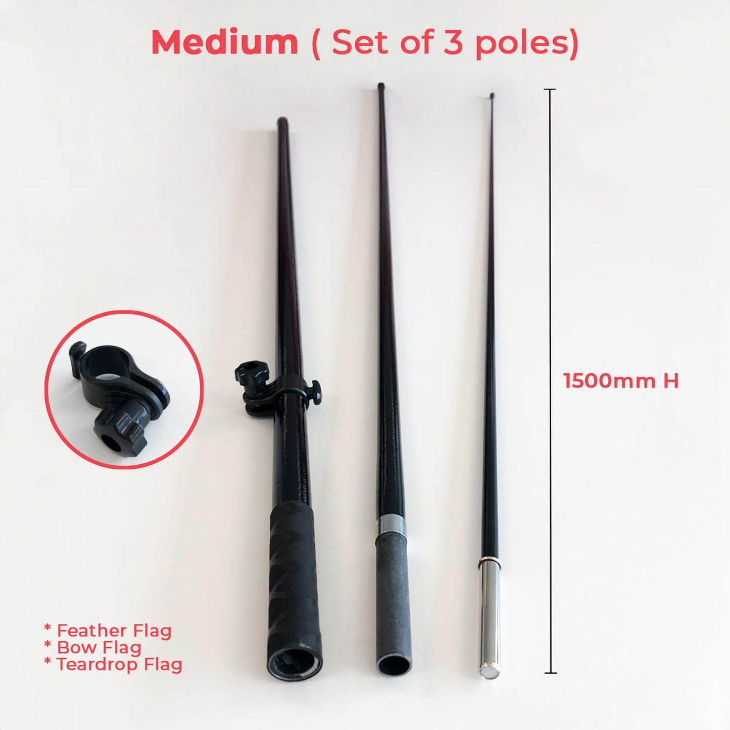 Medium teardrop flag poles