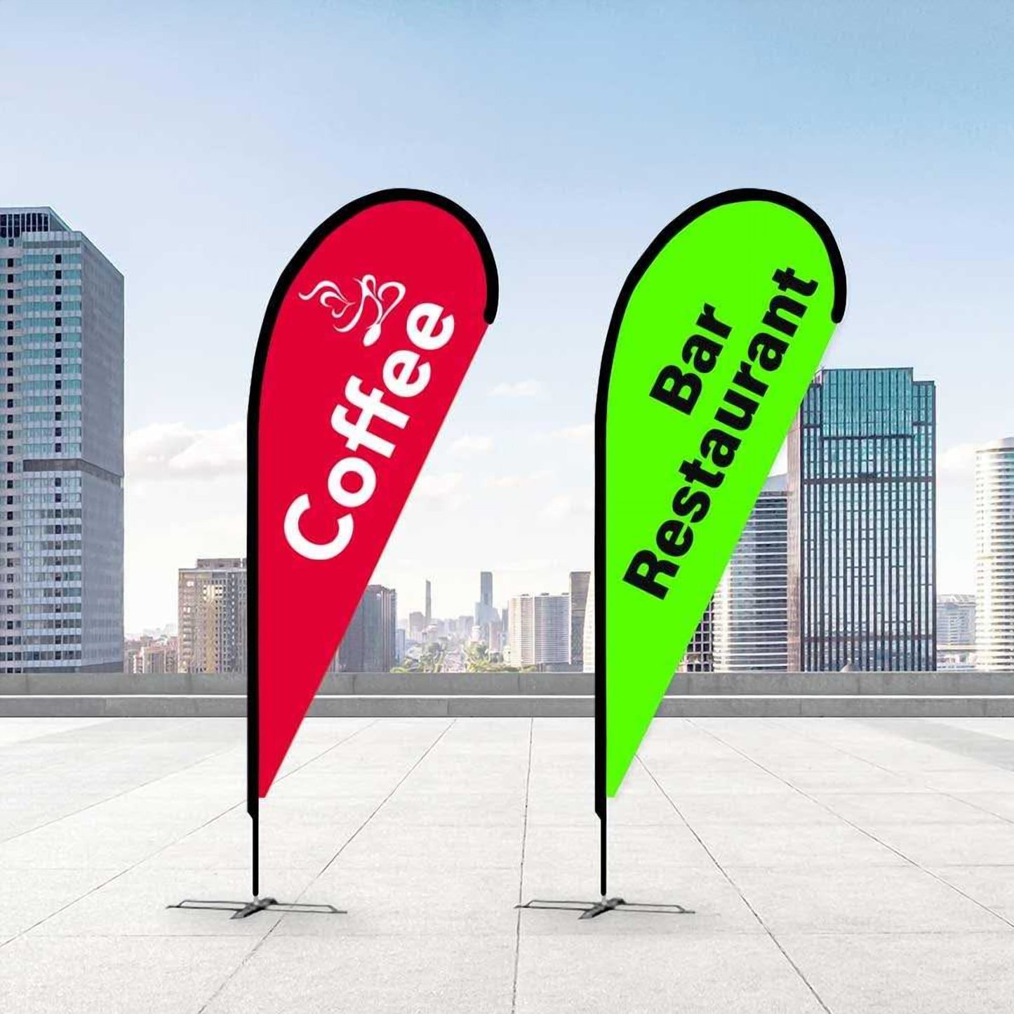 Teardrop banner flags