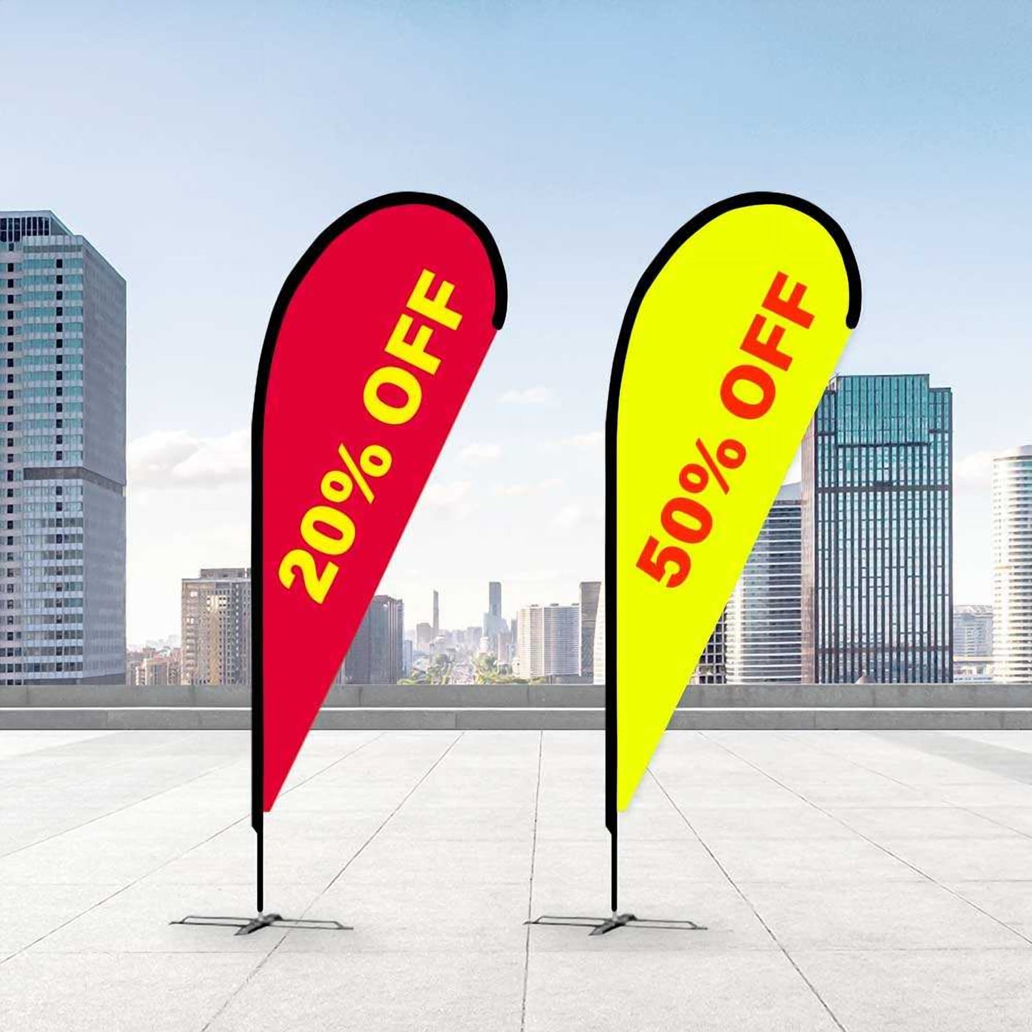 Teardrop banner flags