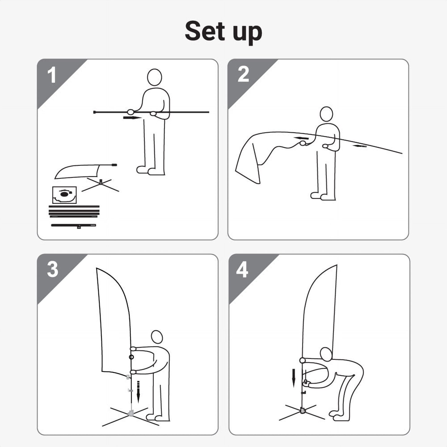 Teardrop flag set up