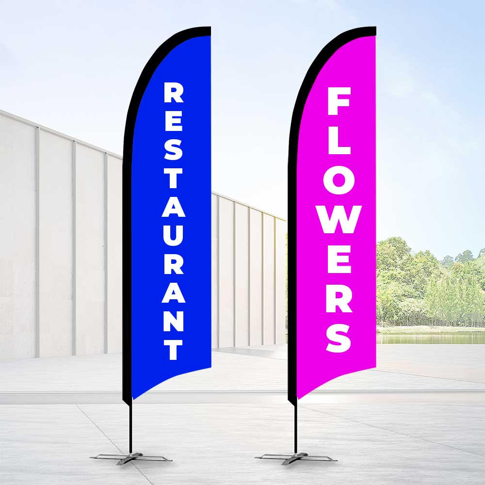 Replacement Fabric Flags Promotional Flags VividAds.com.au Bow Large Double Sided