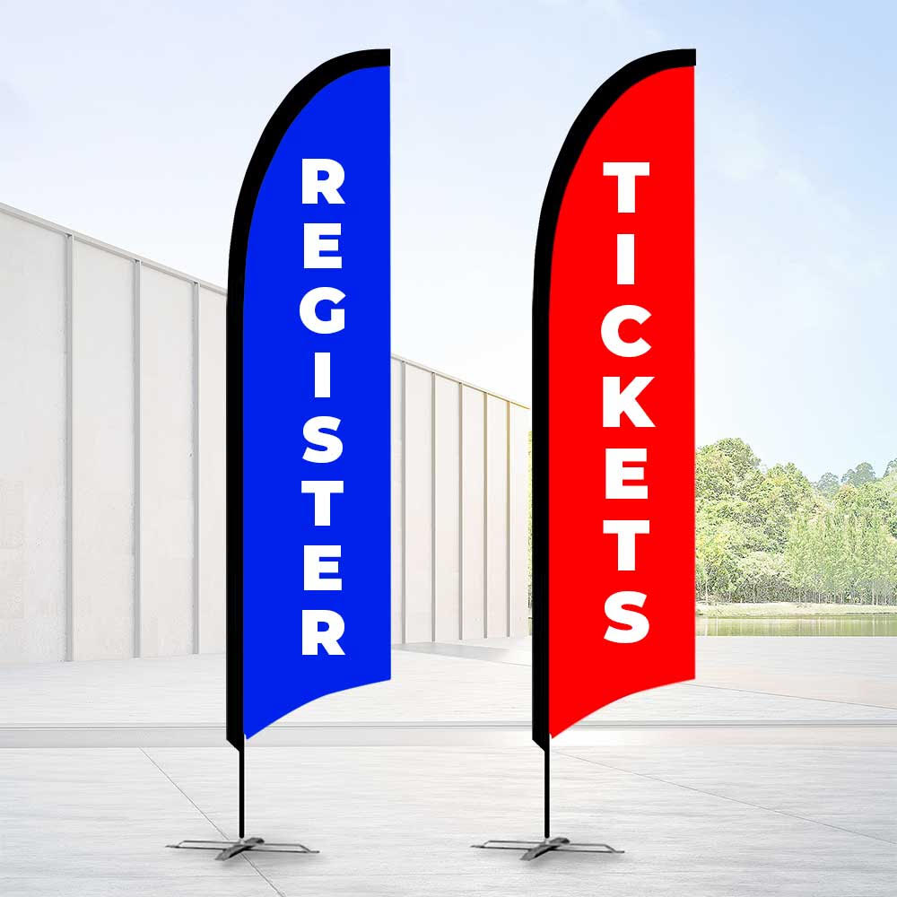 Replacement Fabric Flags Promotional Flags VividAds.com.au Bow Large Single Sided