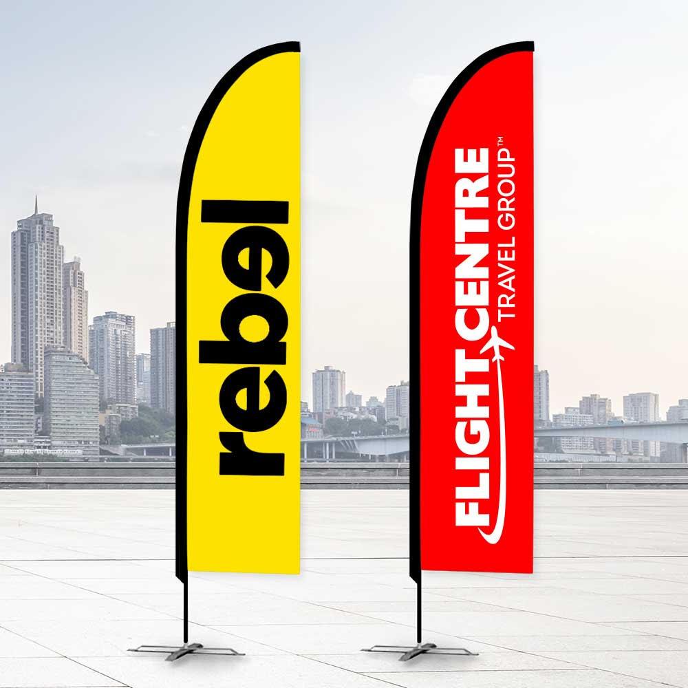 Replacement Fabric Flags Promotional Flags VividAds.com.au Bow Small Single Sided