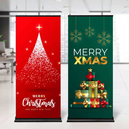 Christmas Pull Up Banners Pull Up Banners VividAds Print Room Christmas Banners 850mm W x 2050mm H Single Sided