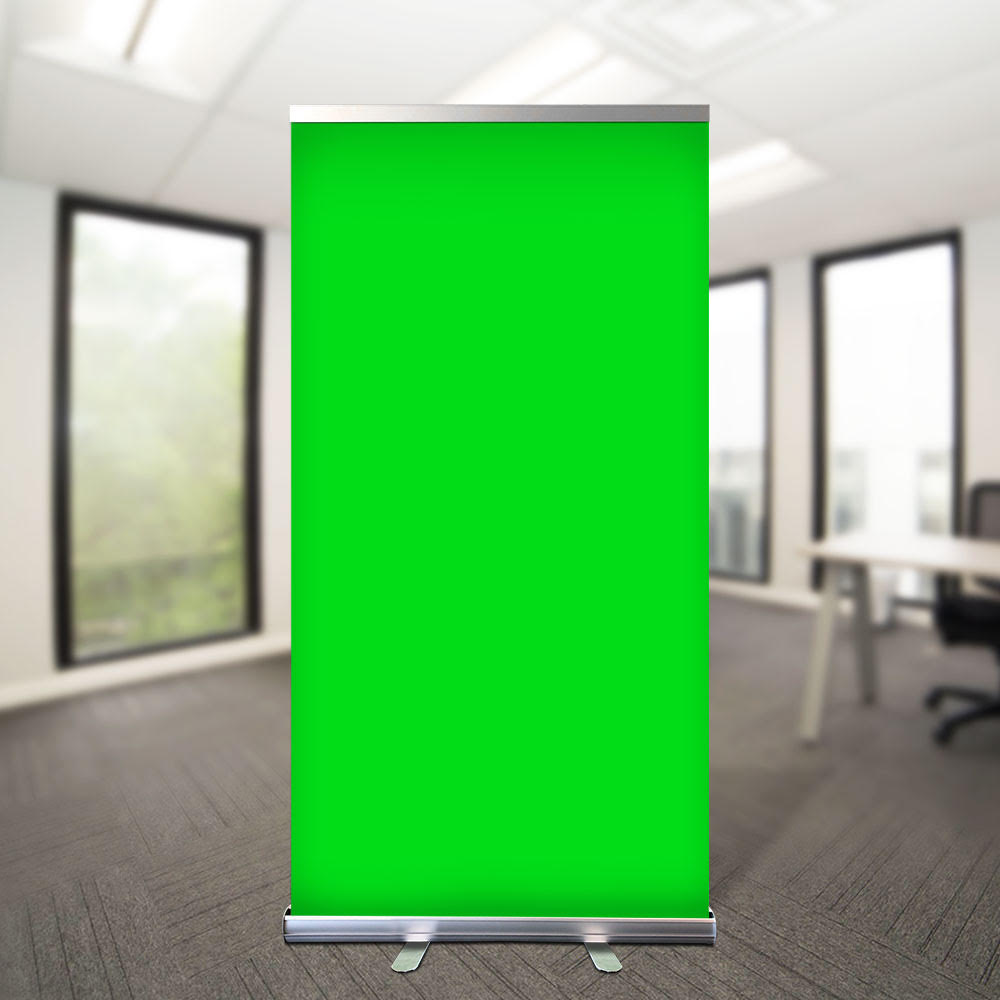 Pull Up Banner Green Screen Pull Up Banners VividAds Print Room Frame + Graphic + Case Large (1000mm W x 2000mm H) Chroma Green Print