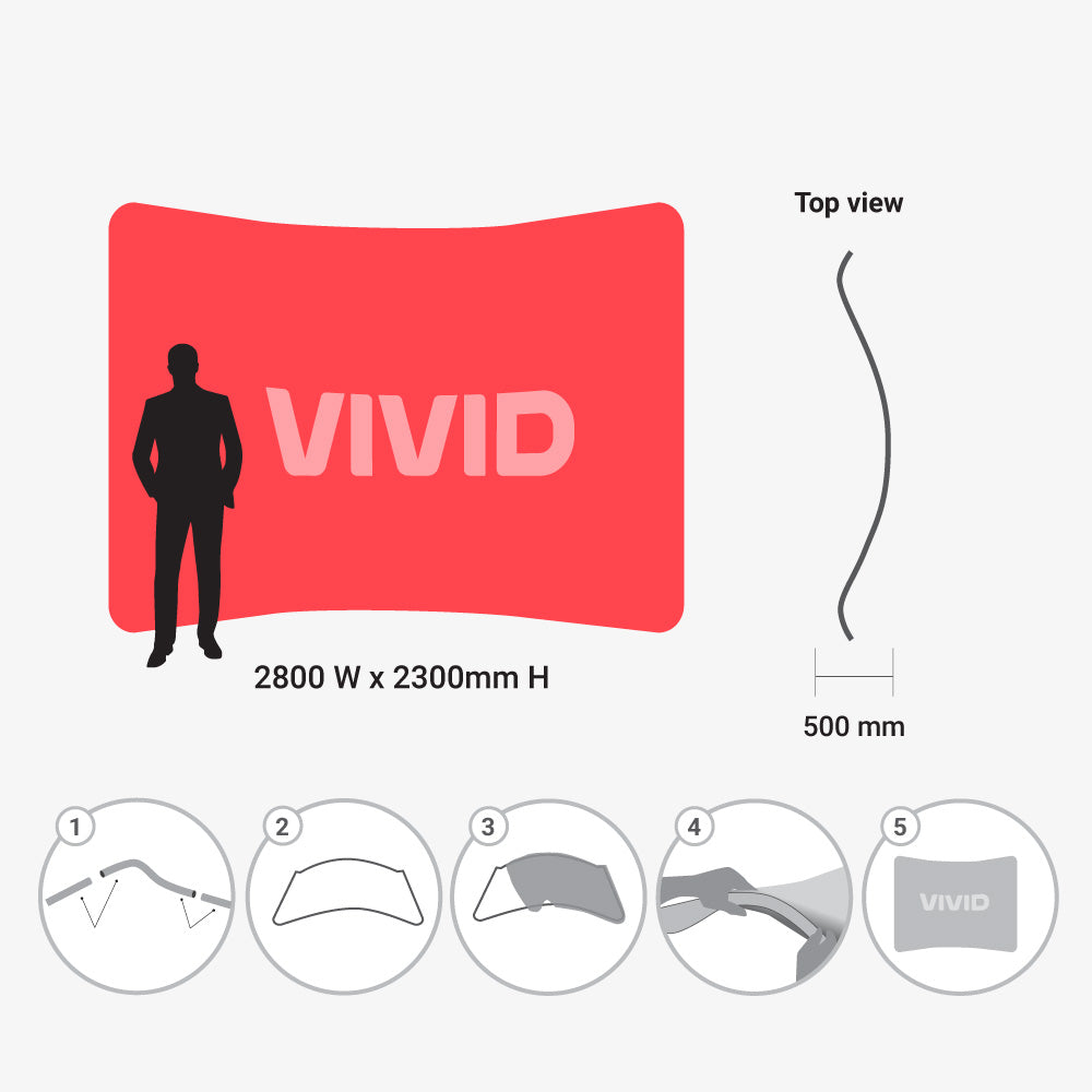 Curved Stretch Fabric Walls Pop Up Displays VividAds.com.au   