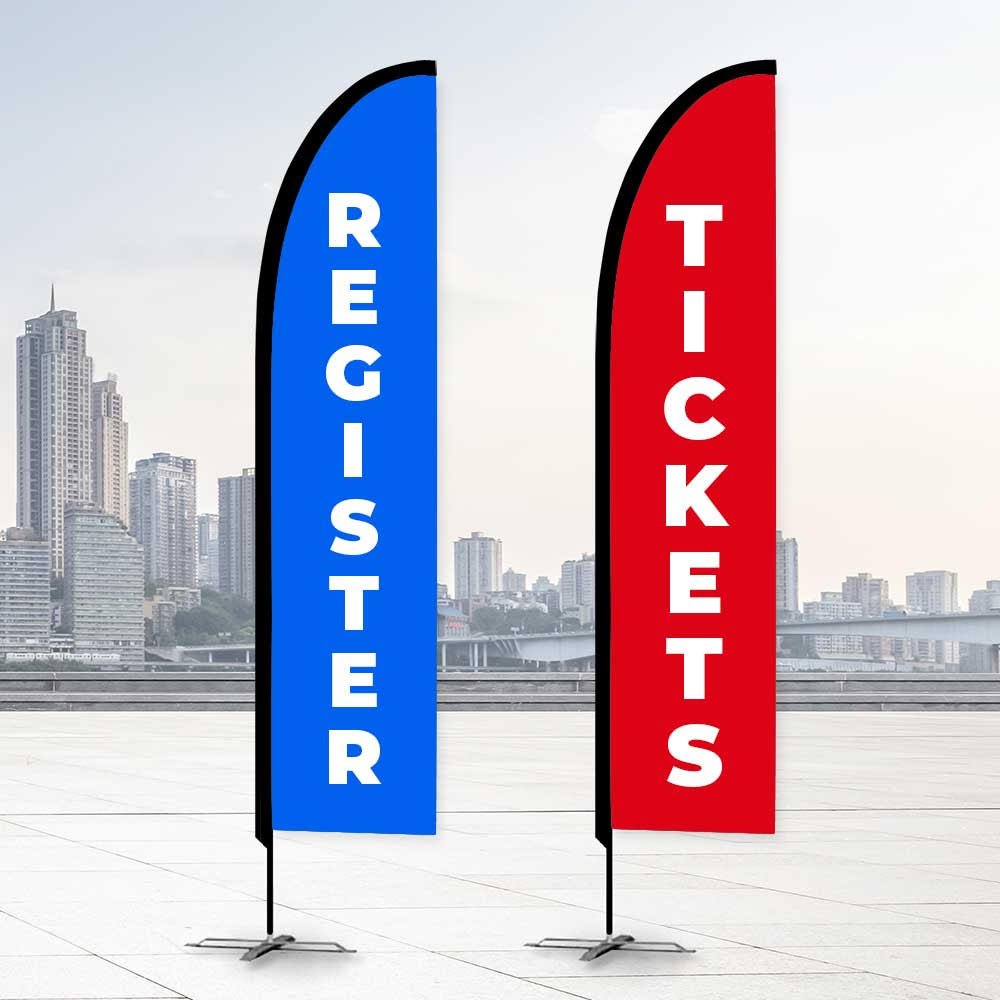 Feather Flags Promotional Flags VividAds.com.au Small (2500mm H) Single Sided Metal Plate (5kg)