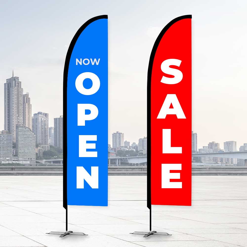 Open Flags / Sales Flags Promotional Flags VividAds.com.au Small (2500mm H) Single Sided Ground Spike