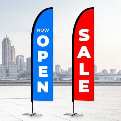 Open Flags / Sales Flags Promotional Flags VividAds.com.au Small (2500mm H) Single Sided Ground Spike
