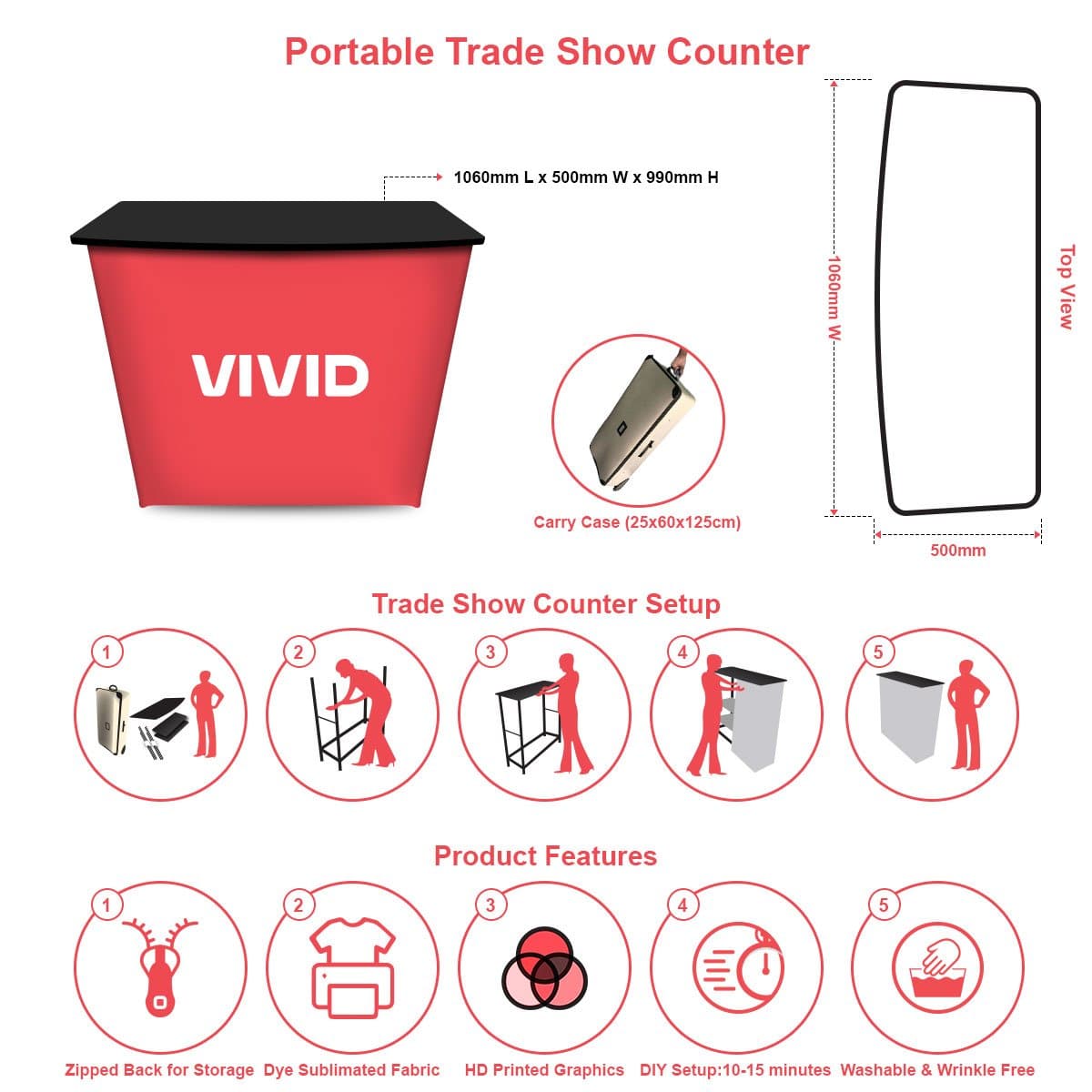 Premium Portable Counter Promotional Counters VividAds.com.au   