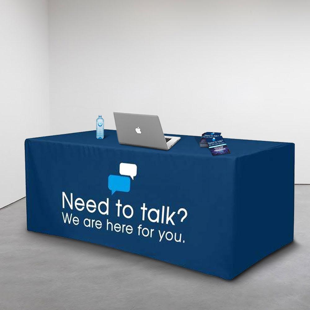 Printed Tablecloths Table Throws VividAds.com.au Fitted 6 Foot Backside Open