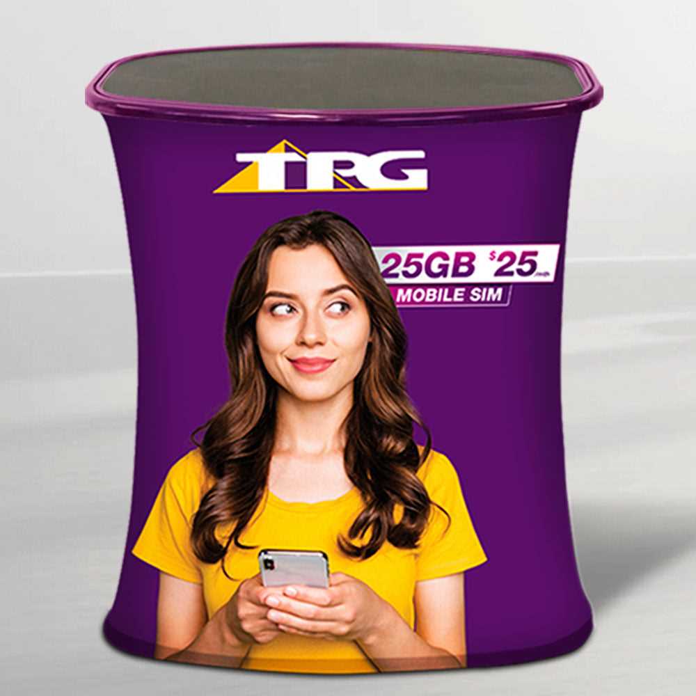 Pump Up Counters Promotional Counters VividAds.com.au Frame + Fabric + Case Fabric Wrap - Printed All 4 Sides 800 W x 480 D x 1000mm H