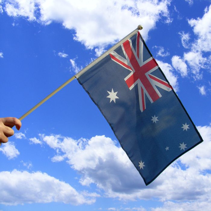 Hand Waver Flags Promotional Flags VividAds Print Room 300mm W x 150mm H (Pack of 5pcs - $50.00) Single Side Bamboo Stick
