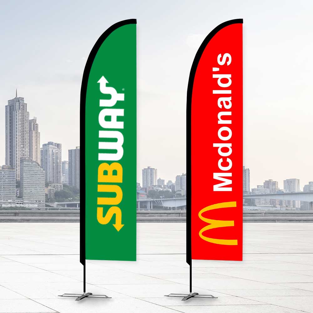 Feather Flags Promotional Flags VividAds.com.au Large (4800mm H) Poles + Case Single-sided Metal Plate (5kg)