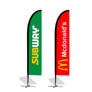 Feather Flags Promotional Flags Vivid Ads Small (2500mm H) Poles + Carry Bag Single-sided Ground Spike