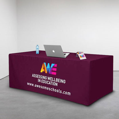 Printed Tablecloths Table Throws VividAds.com.au Fitted 4 Foot Backside Open