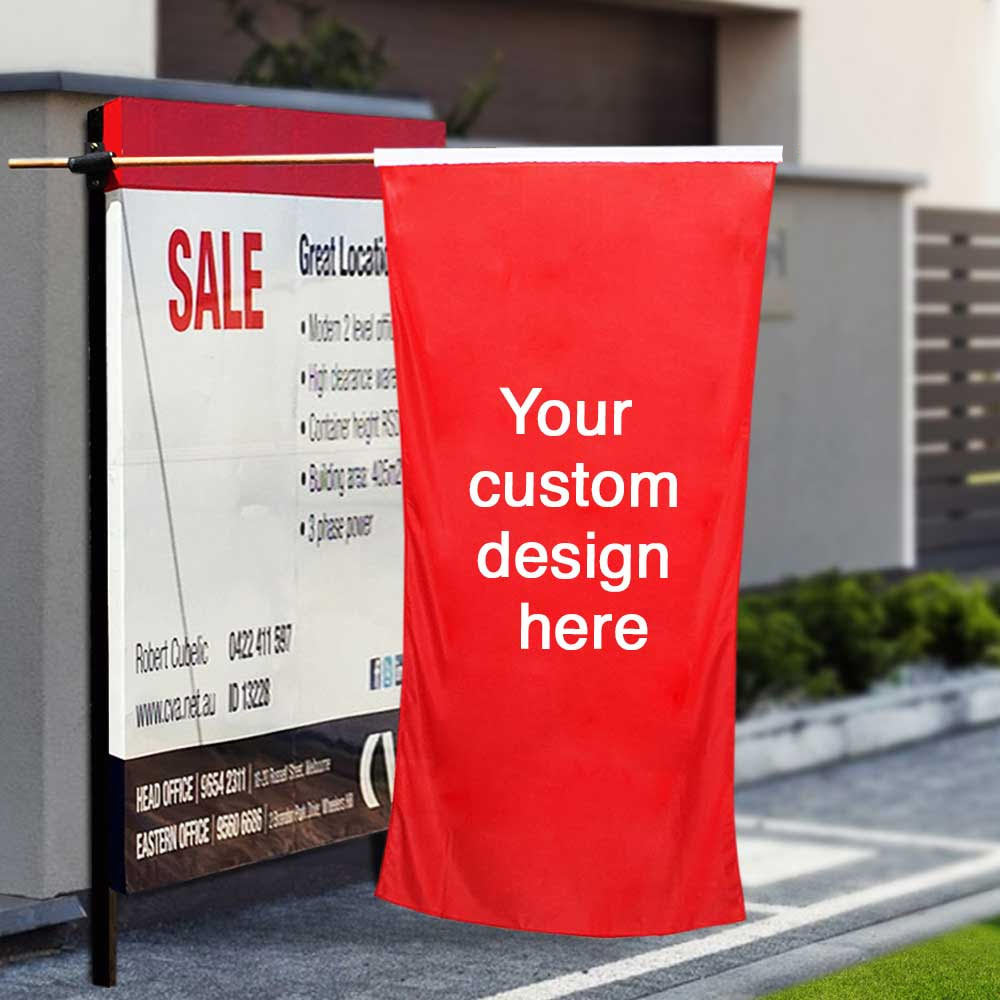 Real Estate Hanging Flags Promotional Flags VividAds.com.au   