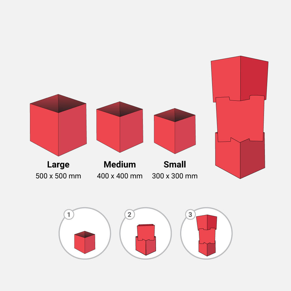 Stackable Cubes Stackable Corflute Cubes VividAds Print Room